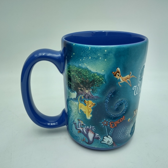 Walt Disney World Theme Parks Mug Blue Where Magic Lives 3D Sparkle - Picture 7 of 12